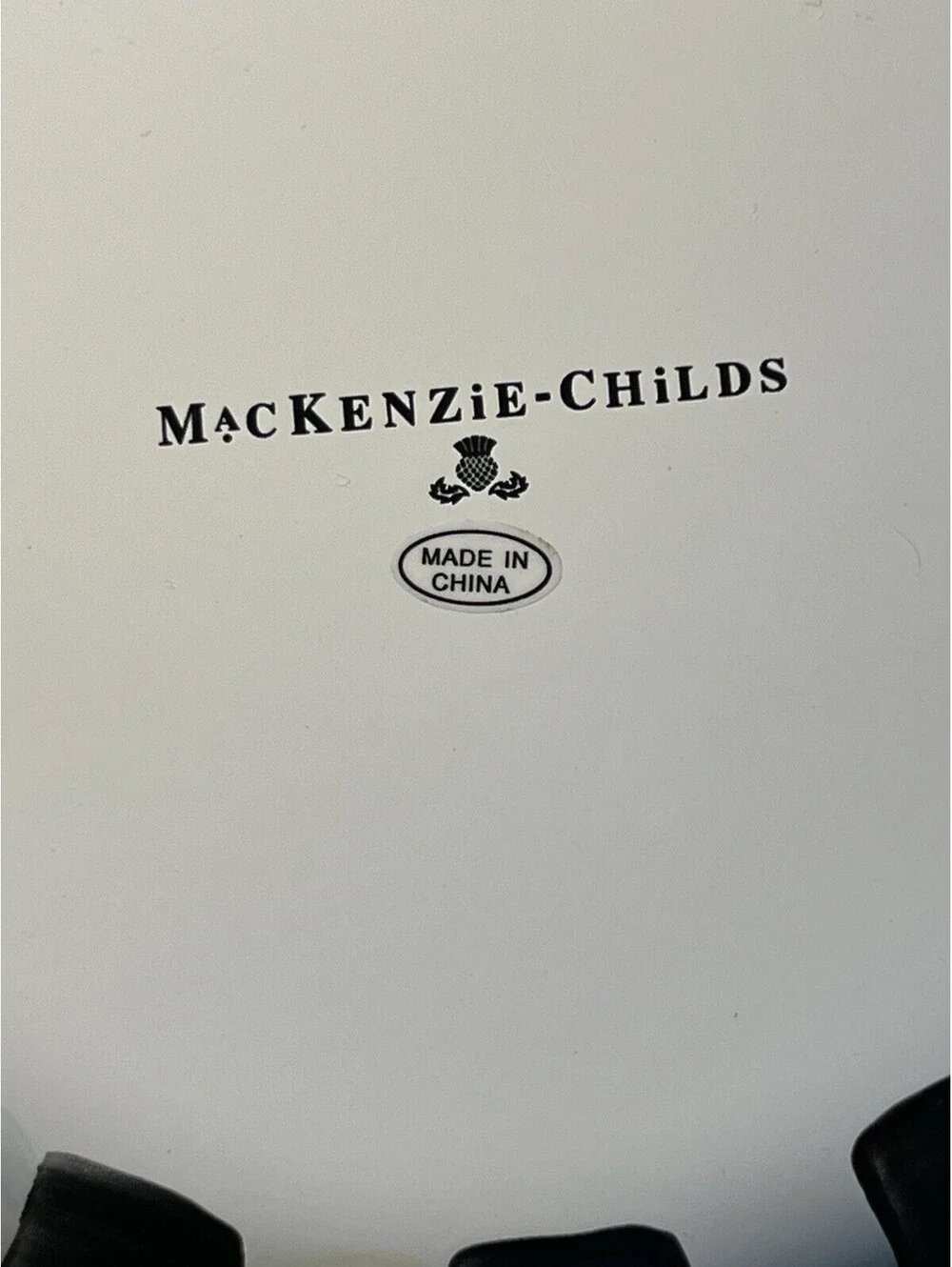 NIB MacKenzie-Childs 2000s Casserole Courtly Check Enamel Black White, 8.5x5.5
